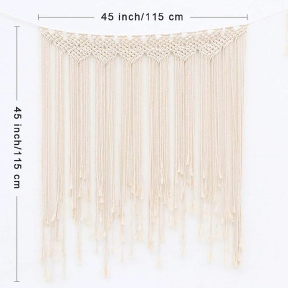 Macrame Wall Art Hanging Boho Decor LARGE Ivory - Picture 6 of 9